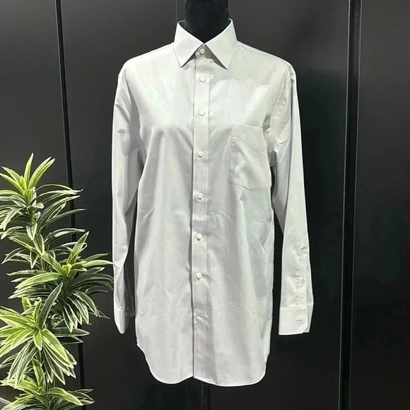 Stafford Easy Care broadcloth gray dress shirt regular fit 15 1/2 32/33 - Picture 1 of 8